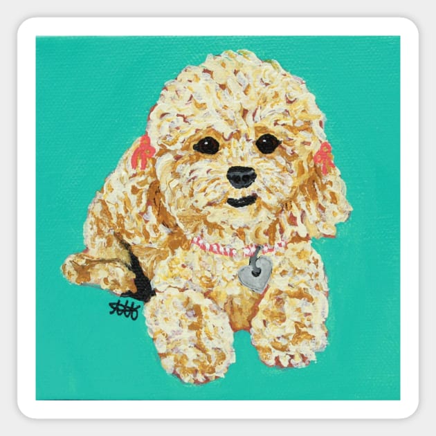 Stella the Mini Poodle Sticker by AmandaAAnthony